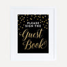 Black and Gold Baby Shower Guest Book Sign Printable Template