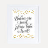 Black and Gold Baby Shower Treats Sign Printable Template