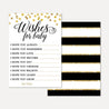 Black and Gold Baby Shower Wishes Card Printable Template