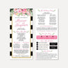 Black Striped Blush Floral Wedding Program Printable Template