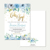 Blue Teal Floral Baby Shower Invitation Printable Template