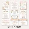 Blush Floral Arch Wedding Sign Set Printable Template