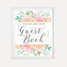 Blush Floral Modern Wedding Guestbook Sign Printable Template