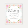 Blush Floral Modern Wedding Loving Memory Sign Printable Template