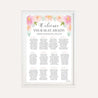 Blush Floral Modern Wedding Seating Chart Sign Printable Template