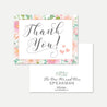 Blush Floral Modern Wedding Thank You Card Printable Template