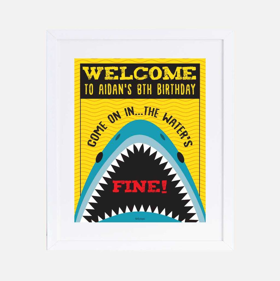 Baby Shark Danger Kids Party Welcome Sign Printable Template