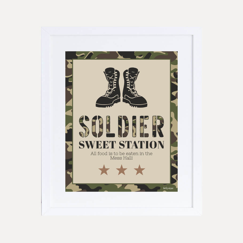 Printable Camo Army Kids Party Birthday Sign Template | Hadley Designs ...