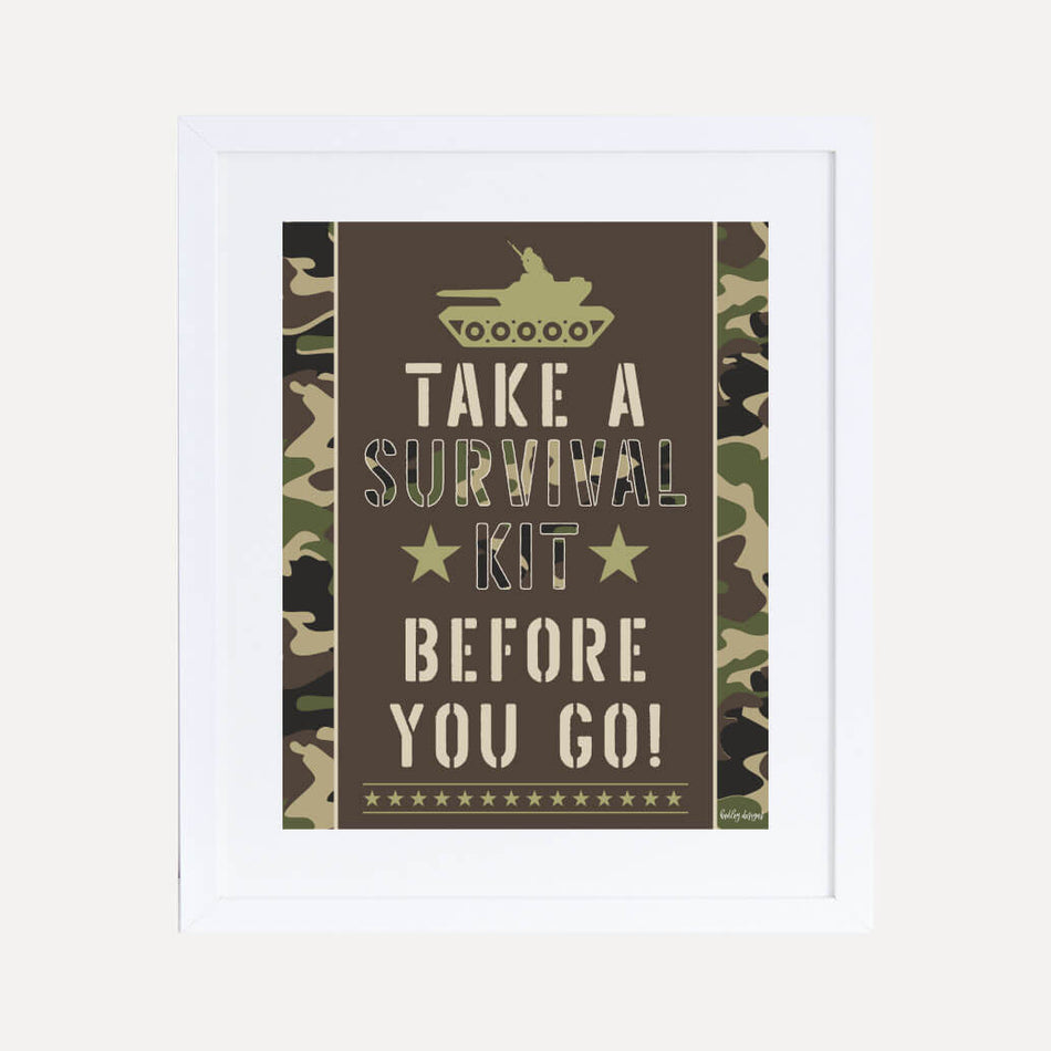 Camo Army Kids Party Favors Sign Printable Template