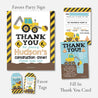 Bulldozer Hard Hat Favors Sign Thank You Card Tags