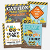 Construction Kids Party Sign Set Printable Template