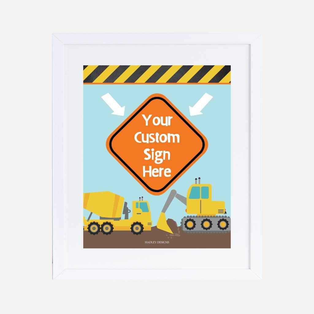 Printable Construction Kids Party Sign Set Templates | Hadley Designs ...