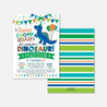 Cartoon Dinosaur Kids Party Invitation Printable Template