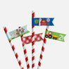 Cartoon Farm Kids Party Straw Flag Printable Template