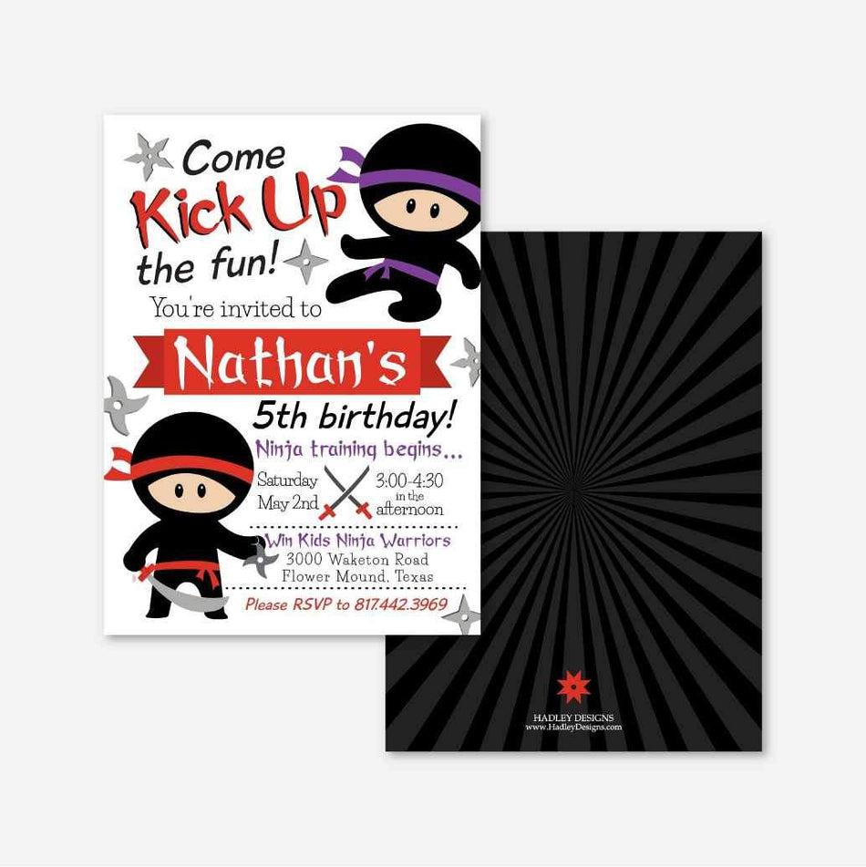 Ninja Kids Party Invitation Printable Template
