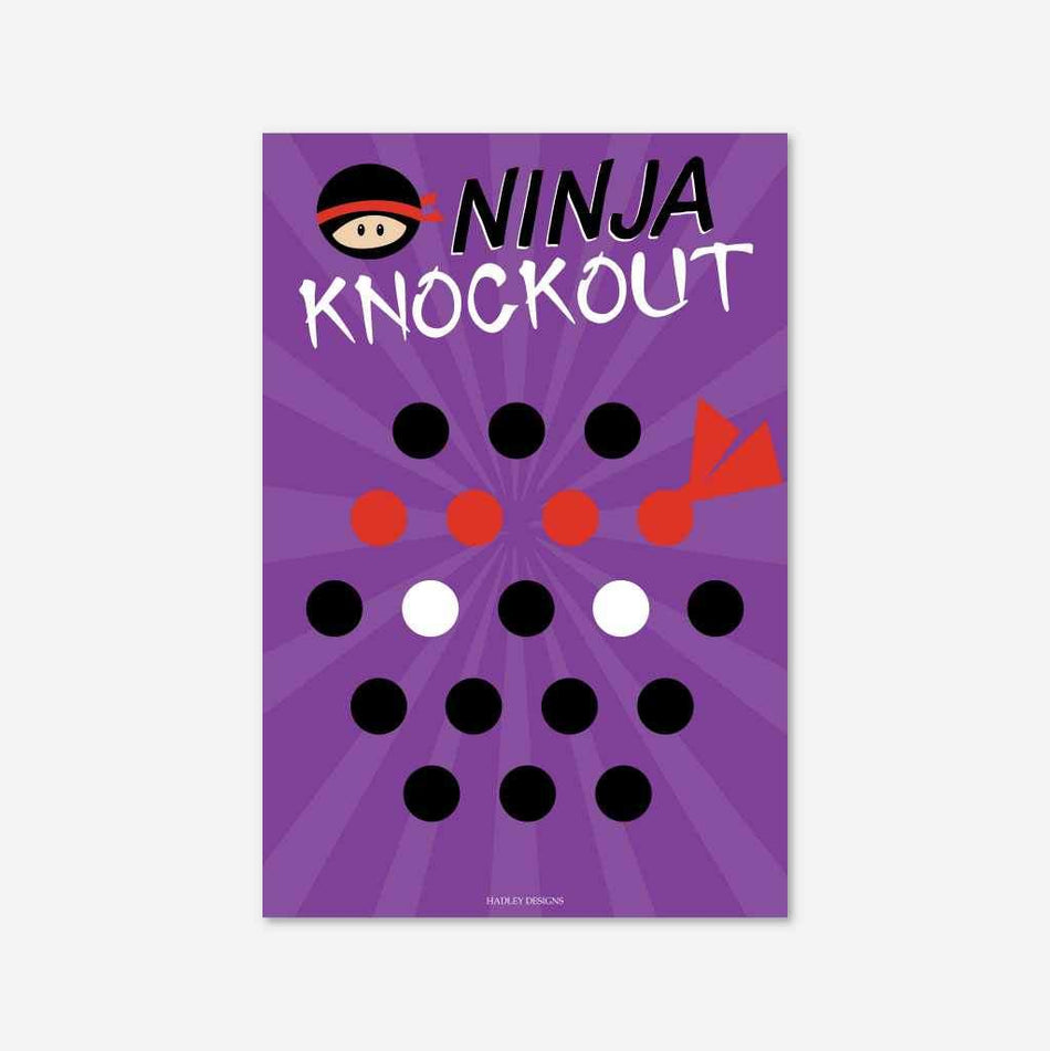 Ninja Kids Party Punch a Prize Game Printable Template