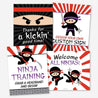 Ninja Kids Party Signs Set Printable Templates