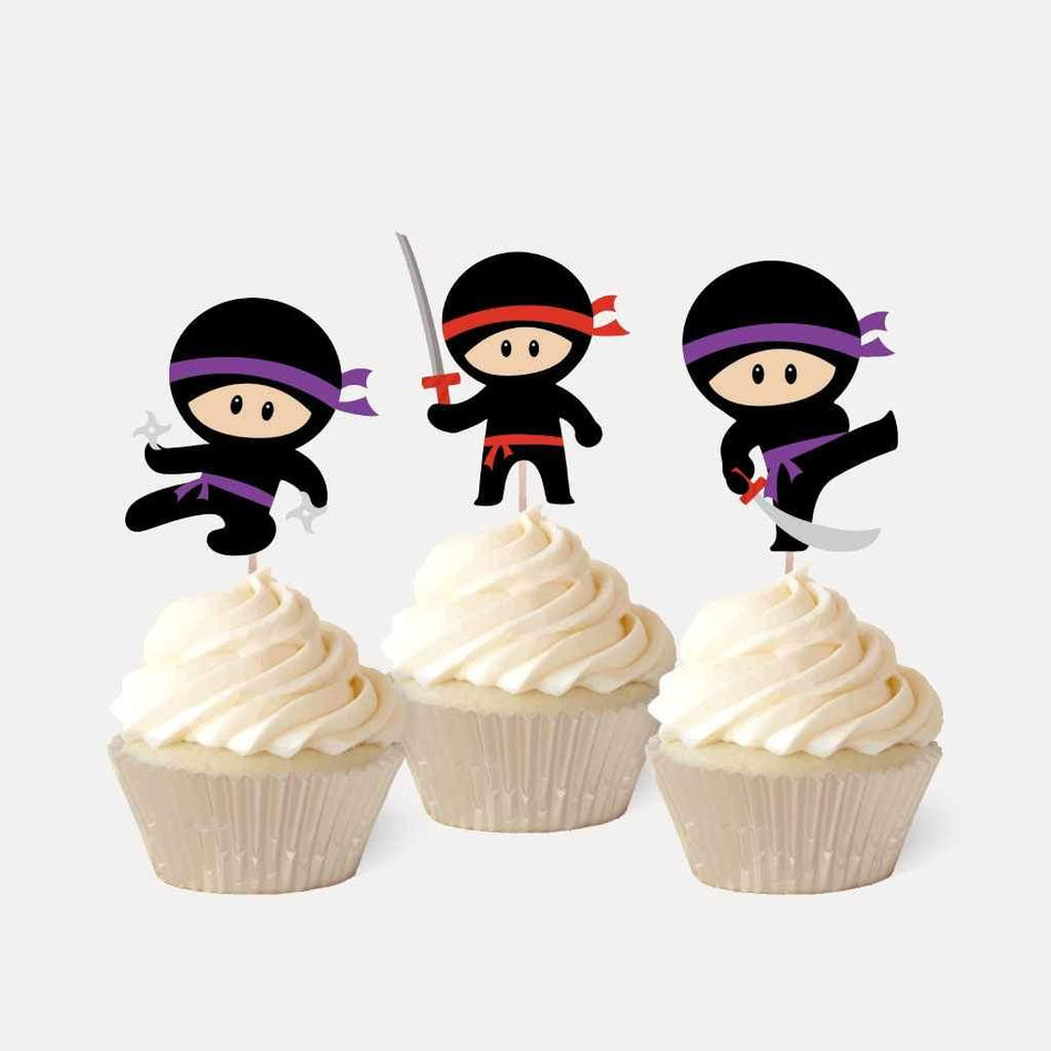 Ninja Kids Party Cupcake Topper Printable Template