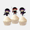 Ninja Kids Party Cupcake Topper Printable Template