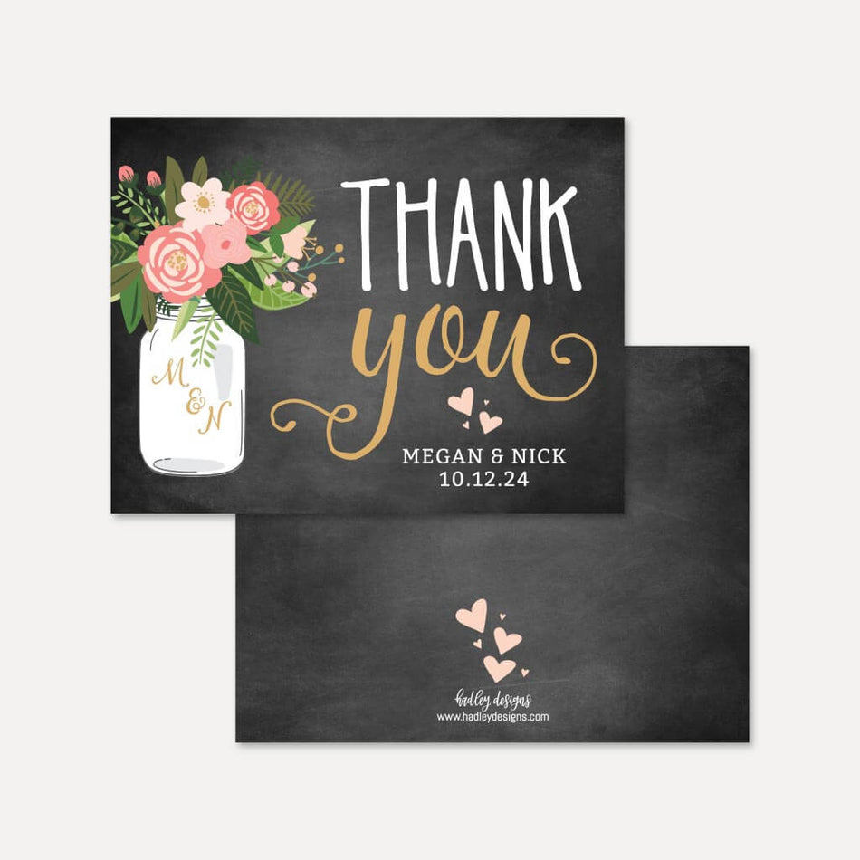 Printable Chalk Burlap and Lace Wedding Thank You Card Template ...