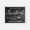 Chalk Simple Greenery Wedding Guestbook Sign Printable Template
