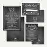 Chalk Simple Greenery Wedding Invitation Suite Printable Template
