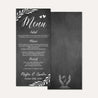 Chalk Simple Greenery Wedding Menu Printable Template