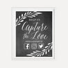 Chalk Simple Greenery Wedding Hashtag Sign Printable Template