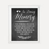 Chalk Simple Greenery Wedding Loving Memory Printable Template
