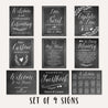 Chalk Simple Greenery Wedding Sign Set Printable Template