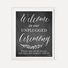 Chalk Simple Greenery Wedding Unplugged Ceremony Sign Printable Template