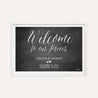 Chalk Simple Greenery Wedding Welcome Sign Printable Template