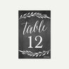 Chalk Simple Greenery Wedding Table Numbers Printable Template