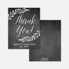Chalk Simple Greenery Wedding Thank You Card Printable Template