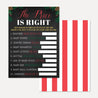 Christmas Baby Shower Price is Right Game Printable Template