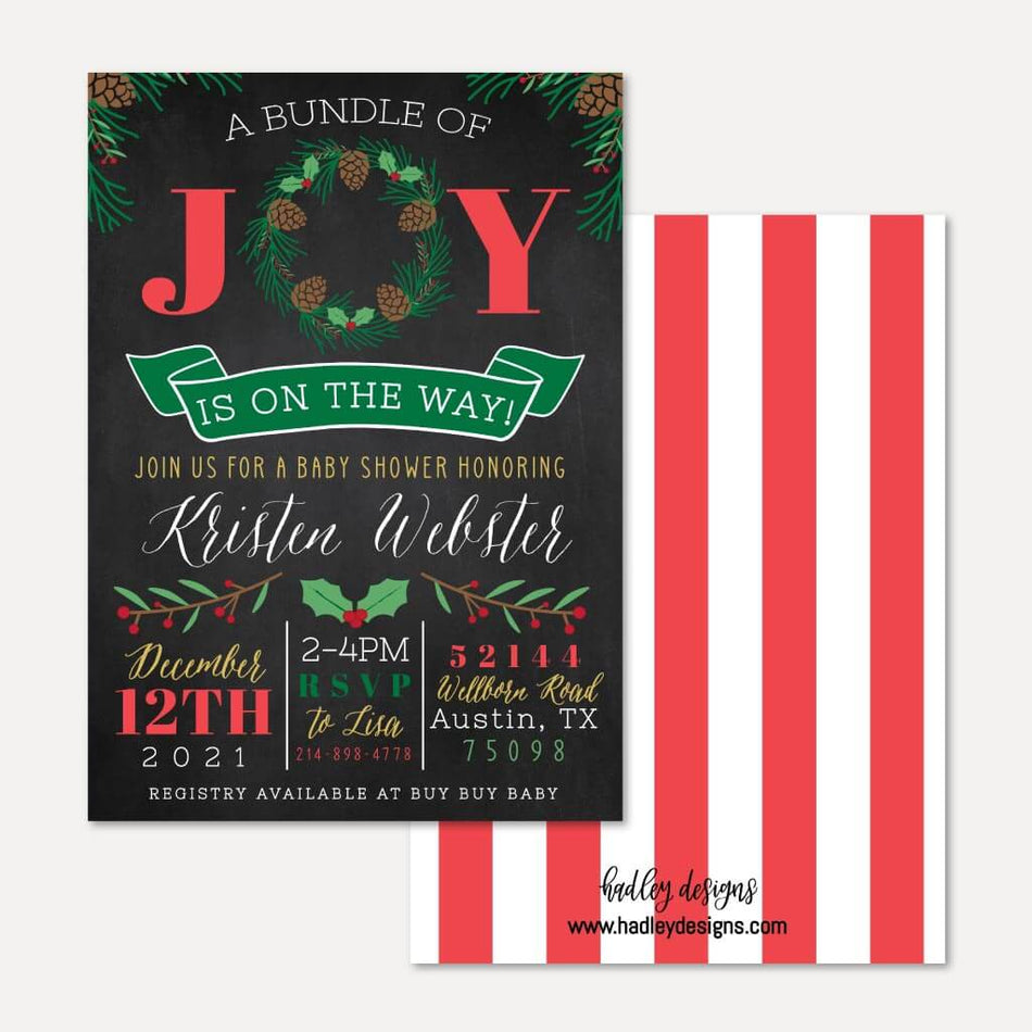 Christmas Baby Shower Invitation Printable Template