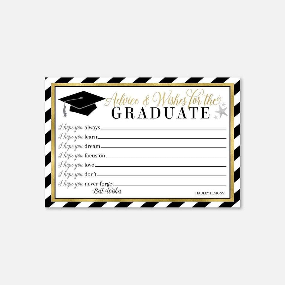Printable Graduation Party Advice Card Template | Hadley Designs