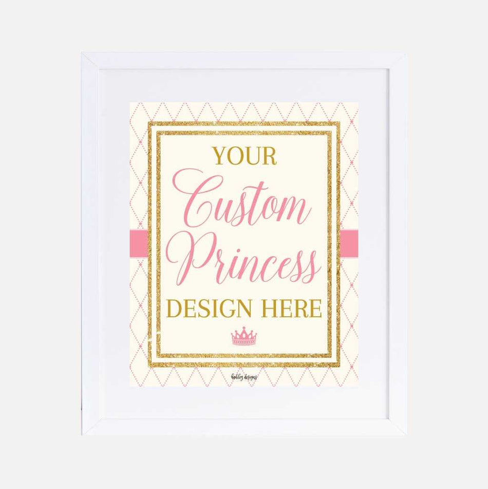 Printable Vintage Princess Kids Party Custom Sign Template | Hadley ...