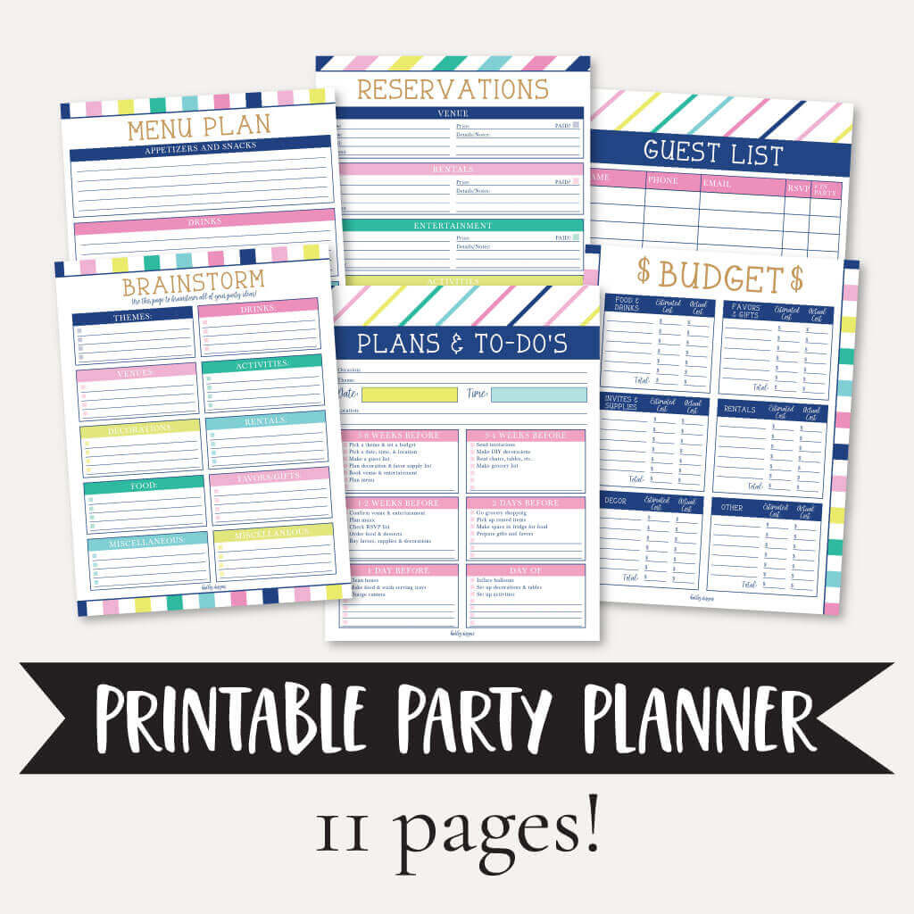 Printable Colorful Party Planning Checklist | Hadley Designs - Printables