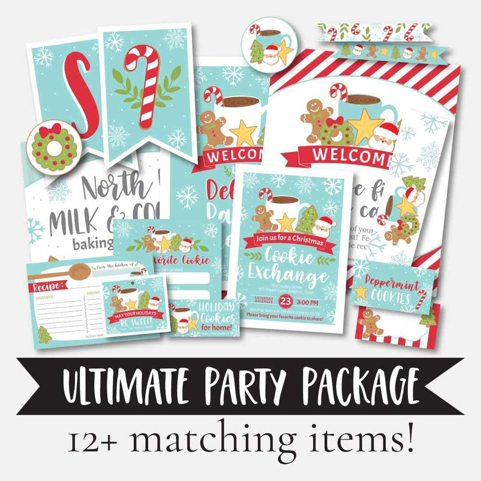 Christmas Cookie Exchange Combined Package Printable Templates