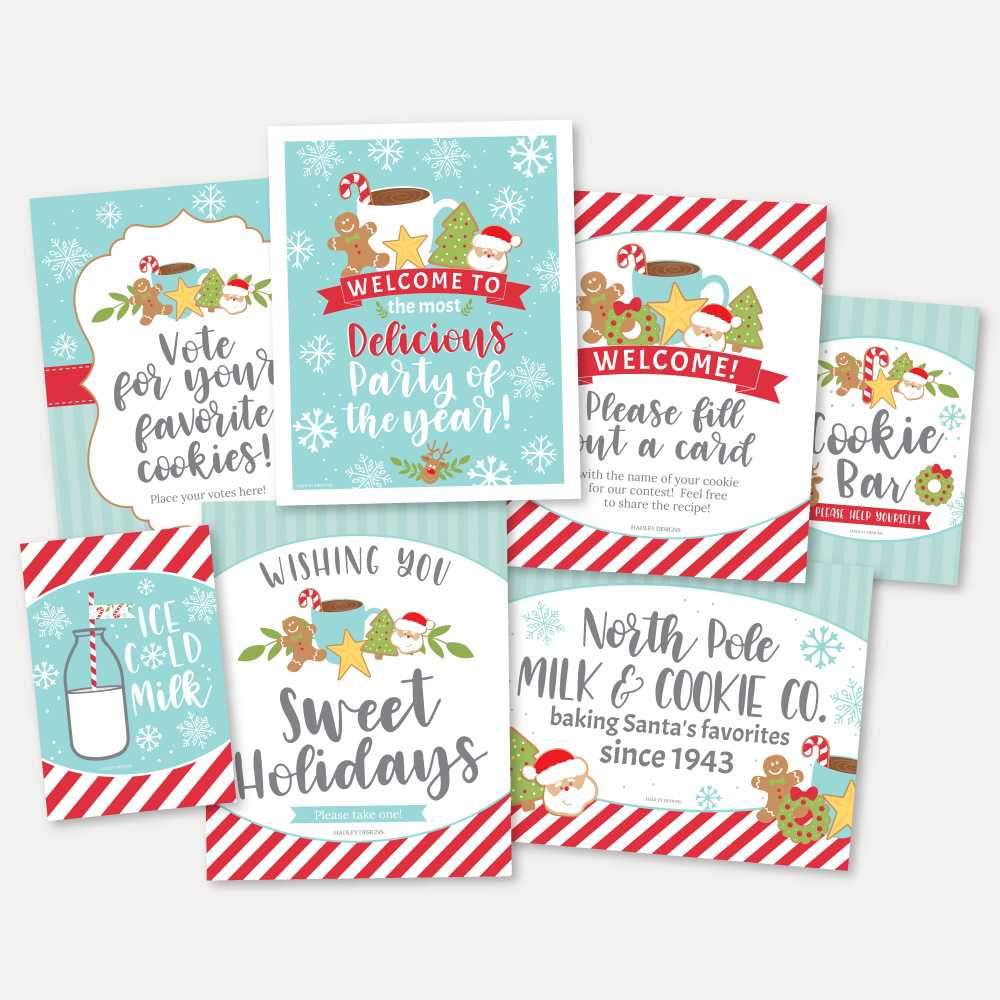 Printable Christmas Cookie Exchange Signs Set Templates | Hadley ...