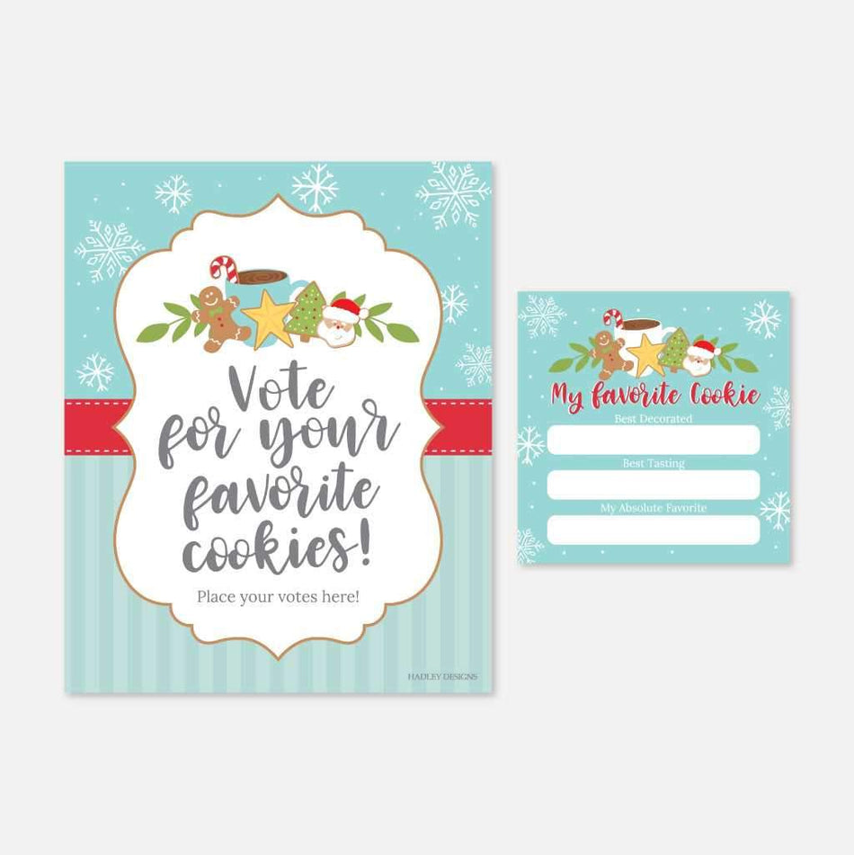 Christmas Cookie Exchange Voting Card Printable Template