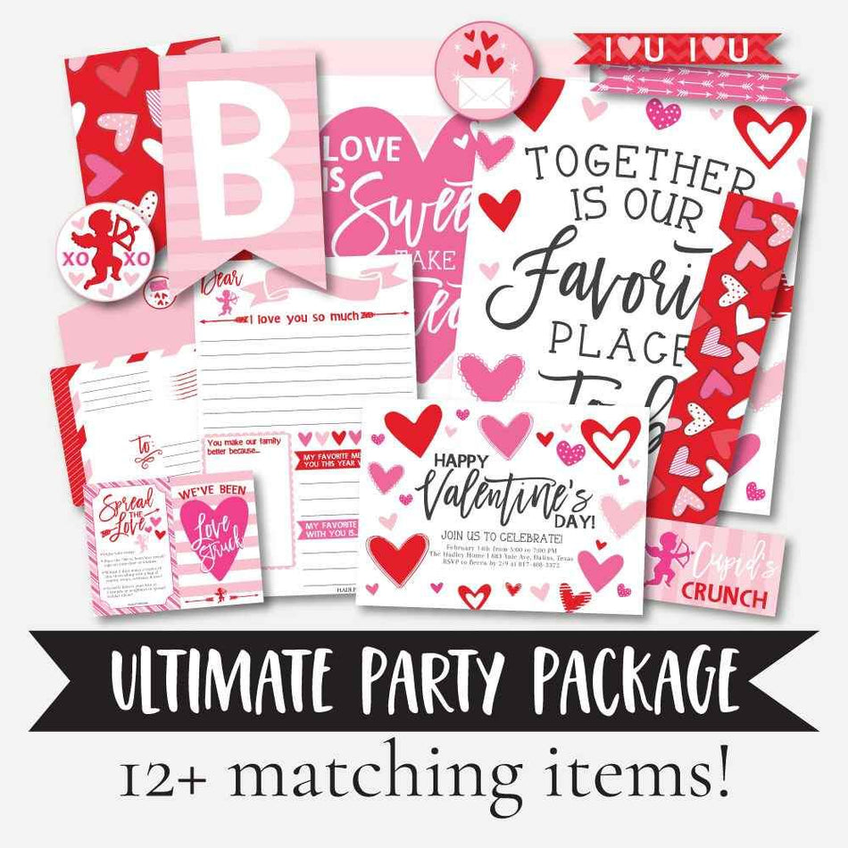 Valentine's Day Party Complete Package Printable Templates
