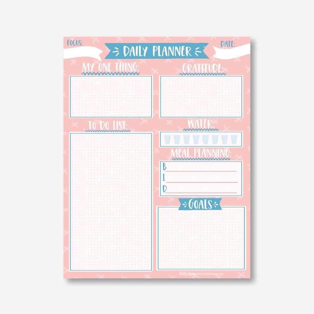 Printable Weekly Planner Template Hadley Designs