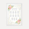 Diamond Marble Blush Floral Wedding Seating Chart Sign Printable Template