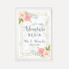 Diamond Marble Blush Floral Wedding Welcome Sign Printable Template