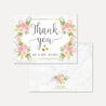 Diamond Marble Blush Floral Wedding Thank You Card Printable Template