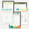 Dino Baby Shower Games Set Printable Template
