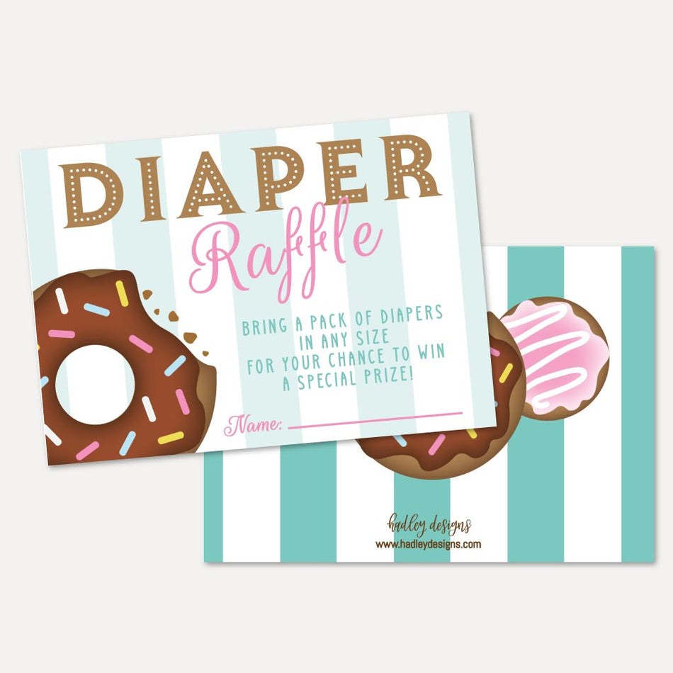 Donut Diner Baby Shower Diaper Raffle Printable Template