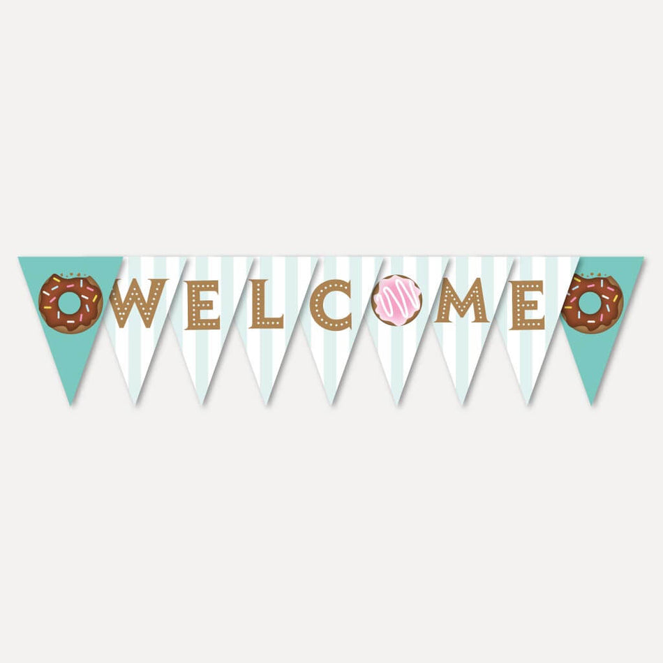 Donut Diner Baby Shower Banner Printable Template